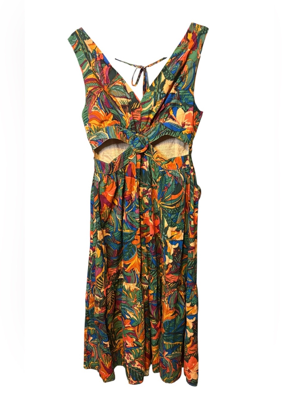 Dress Forum Tropical Floral Cutout Maxi Dress NWT Medium Resort Boho